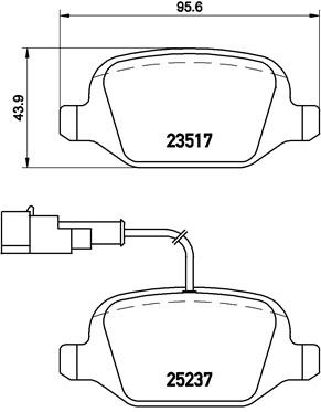 A.B.S. P 23 131 BREMBO Bremsbelagsatz, Scheibenbremse